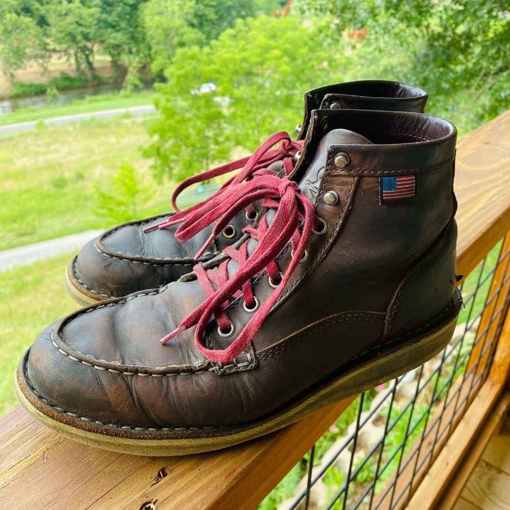 Danner Brown Leather Boots with Red Laces